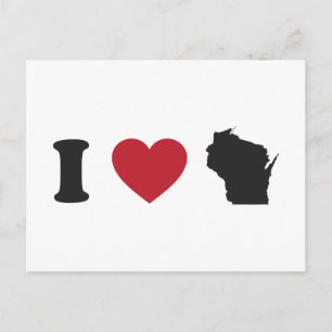 I Liebe Wisconsin Postkarte