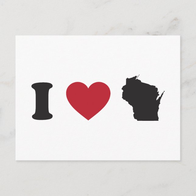 I Liebe Wisconsin Postkarte (Vorderseite)