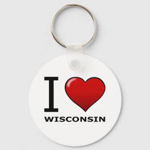 I LIEBE WISCONSIN SCHLÜSSELANHÄNGER