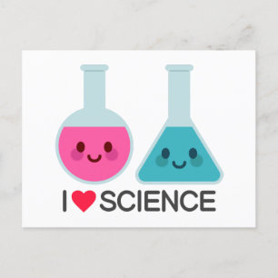 I LIEBE WISSENSCHAFT FEIERTAGSPOSTKARTE