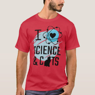 I Liebe Wissenschaft und Katzen Katze Lover Funny T-Shirt