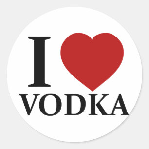 I Liebe-Wodka Runder Aufkleber