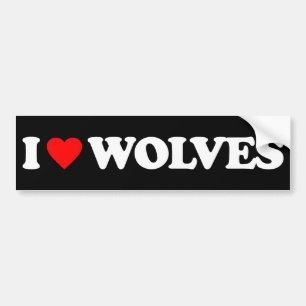 I LIEBE-WÖLFE AUTOAUFKLEBER