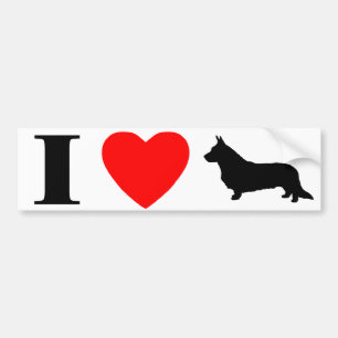 I Liebe-Wolljacken-Walisercorgis-Autoaufkleber Autoaufkleber