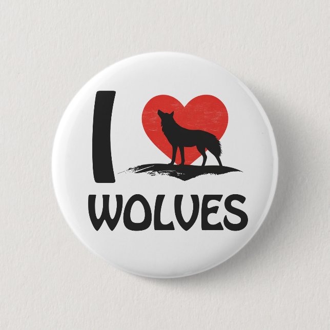 I Liebe Wolves Button (Vorderseite)