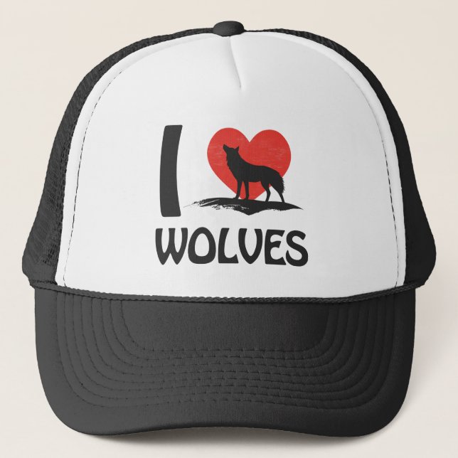 I Liebe Wolves Truckerkappe (Vorderseite)