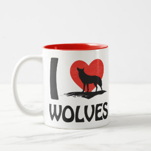 I Liebe Wolves Zweifarbige Tasse