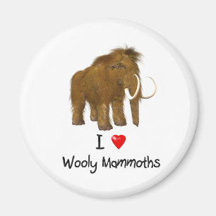 "I Liebe Wooly Mammoths" Wolle Mammoth Magnet