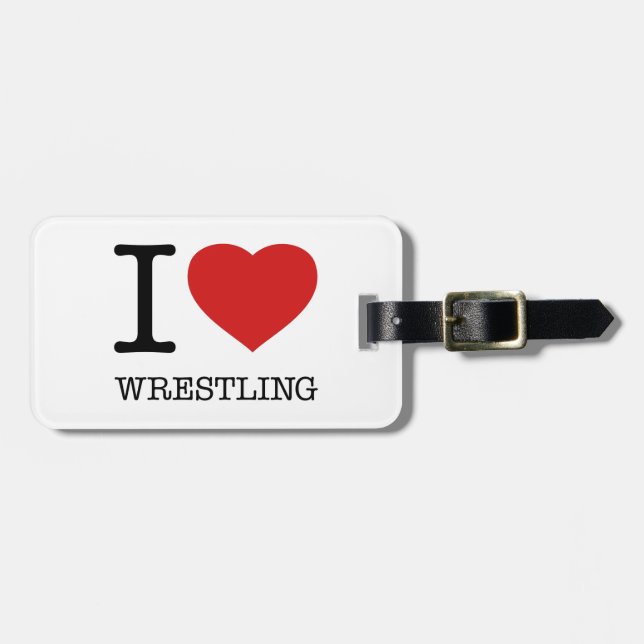 I LIEBE WRESTLING GEPÄCKANHÄNGER (Vorderseite horizontal)