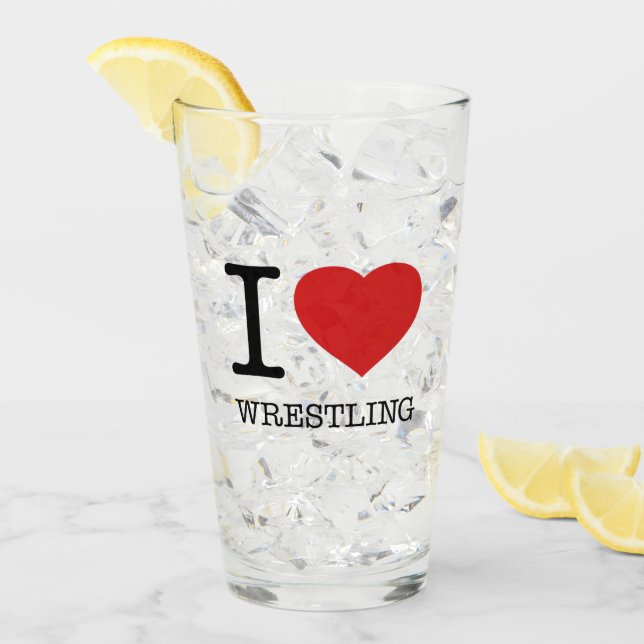 I LIEBE WRESTLING GLAS (Vorderseite Ice)