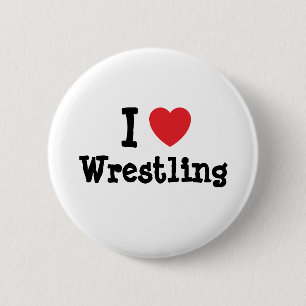 I Liebe Wrestling - Herzstück personalisiert Button