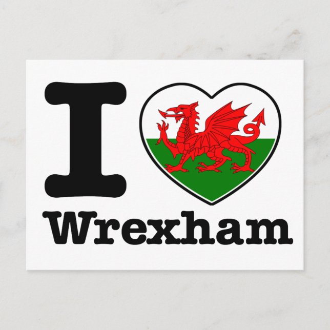 I Liebe Wrexham Postkarte (Vorderseite)