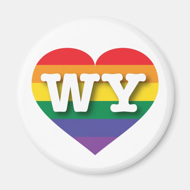 I Liebe Wyoming Rainbow Heart Magnet (Vorne)