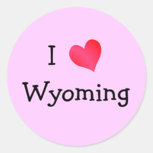 I Liebe Wyoming Runder Aufkleber