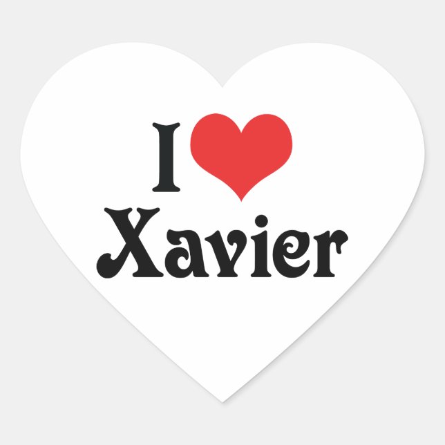 I Liebe Xavier Herz-Aufkleber (Vorderseite)