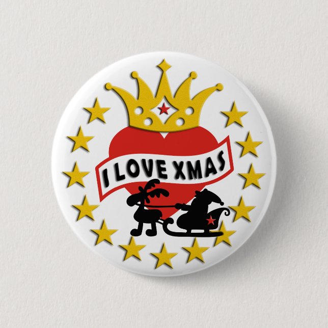 I LIEBE Xmas Button (Vorderseite)