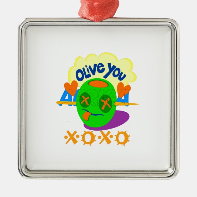 I Liebe XOXO Afrika Ornament Aus Metall (Vorne)