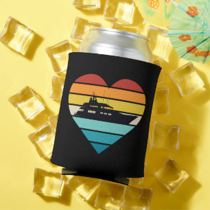 I Liebe Yacht Captain Ship Retro Sunset Dosenkühler