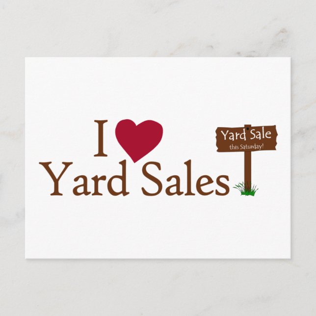 I Liebe Yard Sales Postkarte (Vorderseite)