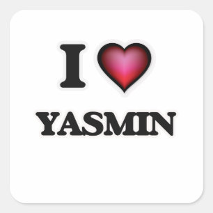 I Liebe Yasmin Quadratischer Aufkleber