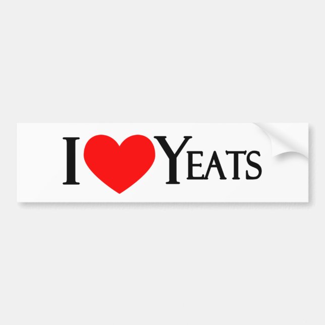 I Liebe Yeats Autoaufkleber (Vorne)