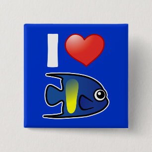 I Liebe Yellowbar Angelfish Button