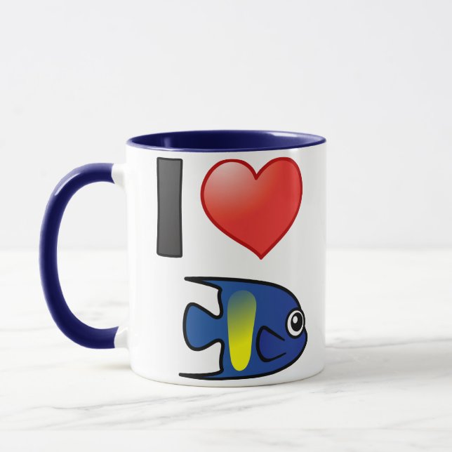 I Liebe Yellowbar Angelfish Tasse (Links)