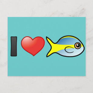I Liebe Yellowtail Snapper Postkarte