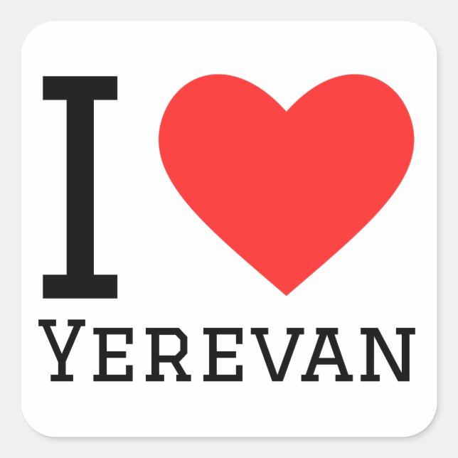 I Liebe Yerevan Quadratischer Aufkleber (Vorderseite)