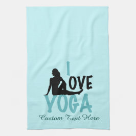 I Liebe Yoga Custom Aquamarin Küchentuch