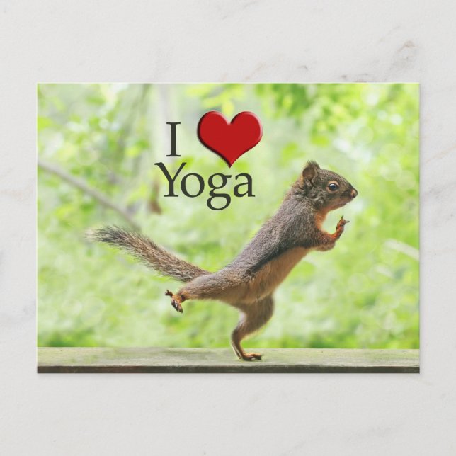 I Liebe-Yoga-Eichhörnchen Postkarte (Vorderseite)