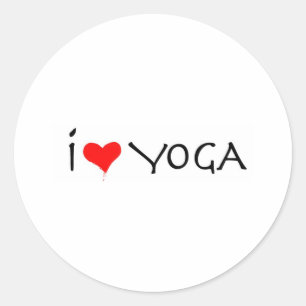 i Liebe Yoga Runder Aufkleber