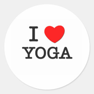 I Liebe Yoga Runder Aufkleber