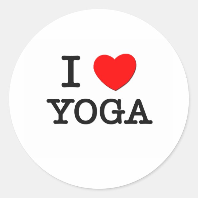 I Liebe Yoga Runder Aufkleber (Vorderseite)