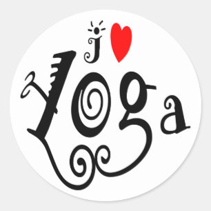 I Liebe-Yoga Runder Aufkleber