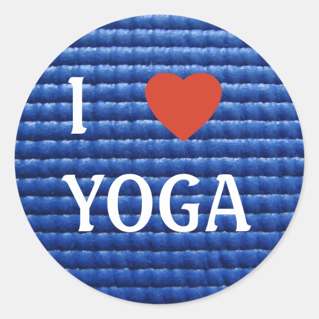 I Liebe Yoga Runder Aufkleber (Vorderseite)