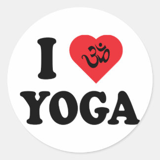 I Liebe Yoga Runder Aufkleber
