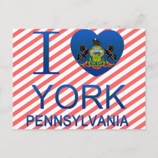 I Liebe York, PA Postkarte
