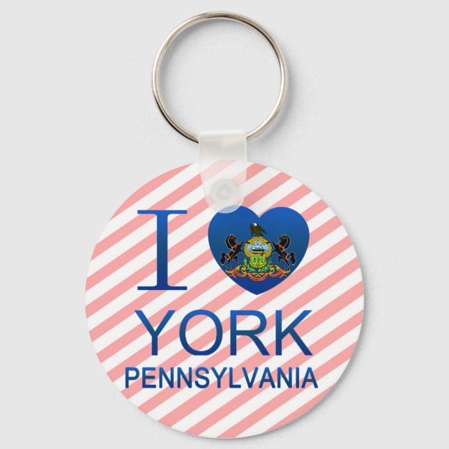 I Liebe York, PA Schlüsselanhänger (Vorderseite)