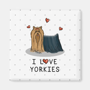 I Liebe Yorkies (I Liebe Yorkshire Terriers) Herz Magnet