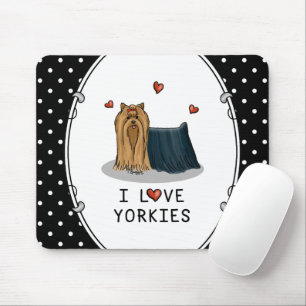 I Liebe Yorkies (I Liebe Yorkshire Terriers) Herz Mousepad