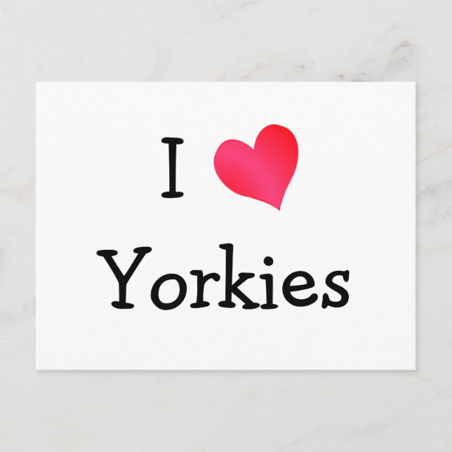 I Liebe Yorkies Postkarte (Vorderseite)