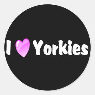 I Liebe Yorkies Runder Aufkleber
