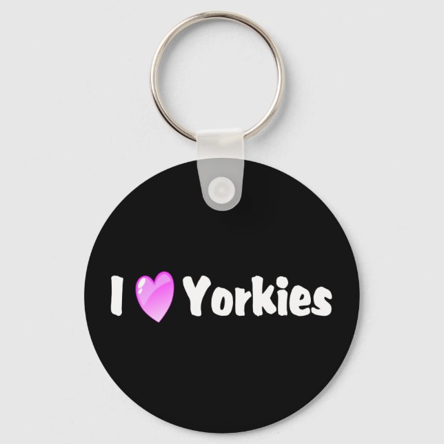 I Liebe Yorkies Schlüsselanhänger (Vorderseite)