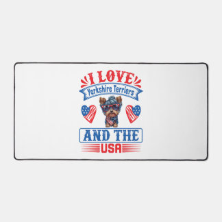 I Liebe Yorkshire Terriers and the USA 01 Schreibtischunterlage