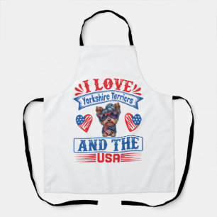 I Liebe Yorkshire Terriers and the USA 01 Schürze