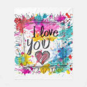 "I Liebe You" - Artistic Throw Blanket - Fleecedecke