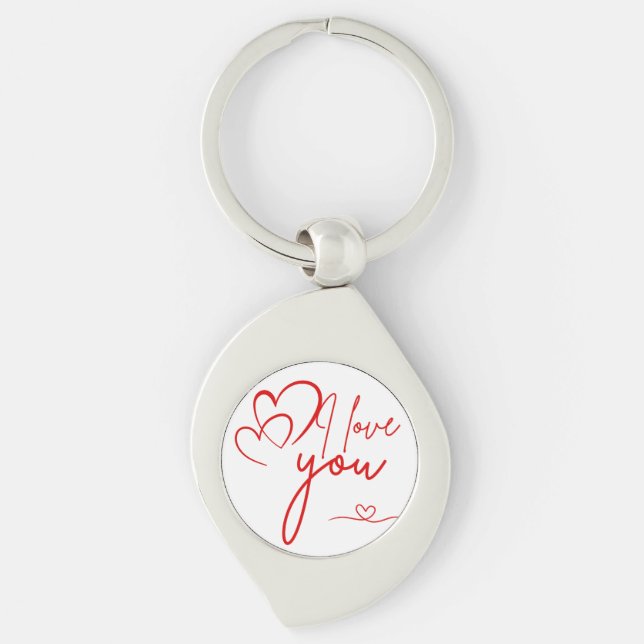 I Liebe You Artwork | Romantischer Valentinstag Schlüsselanhänger (Vorderseite)