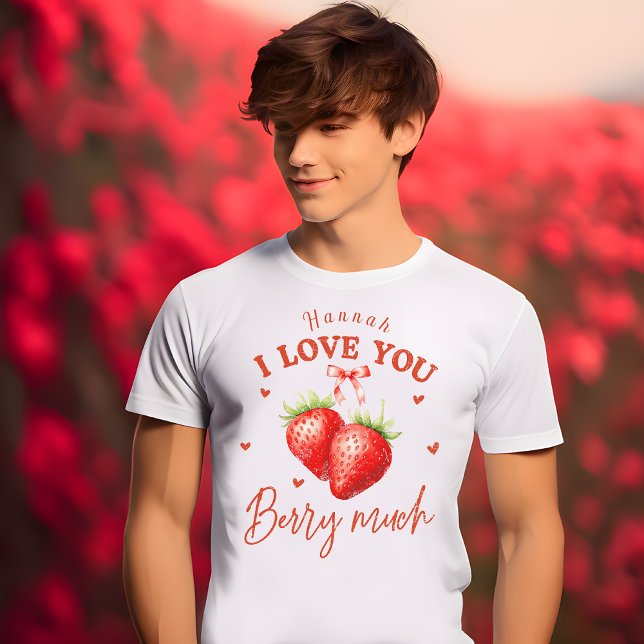 "I Liebe You Berry Much" Custom Men's Valentine T-Shirt ("I Love You Berry Much" Custom Men’s Valentine’s T-Shirt)