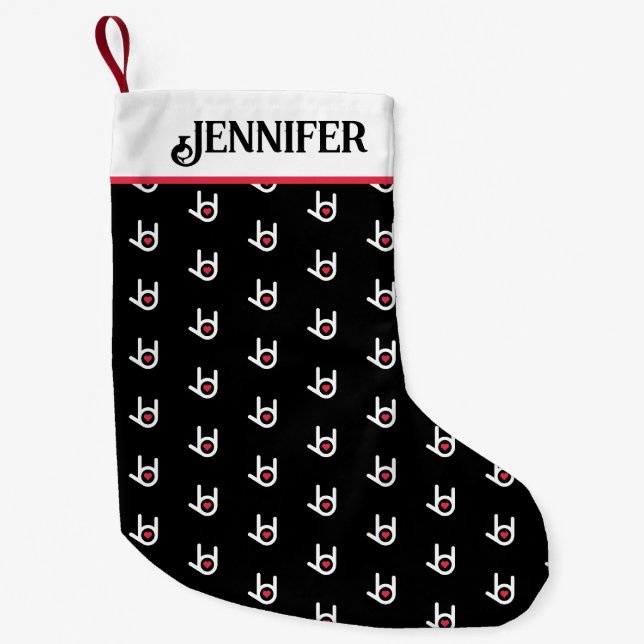 I Liebe You Black Christmas Strumpf Kleiner Weihnachtsstrumpf (Vorderseite)